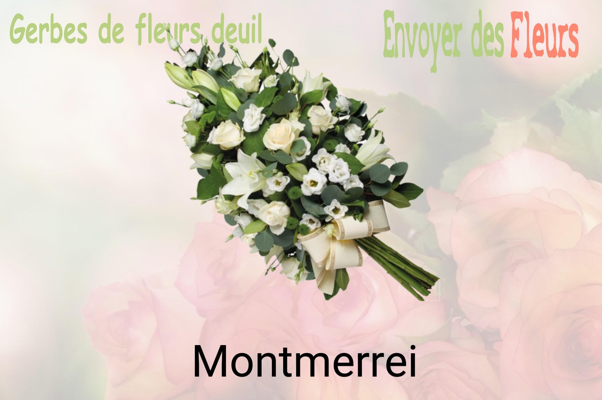 Gerbe de fleurs de deuil livrée à Montmerrei